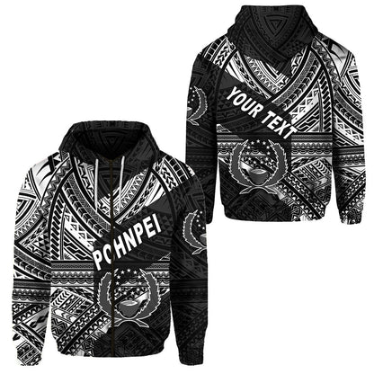 ( Personalised) FSM Pohnpei Zip Hoodie Original Style Black