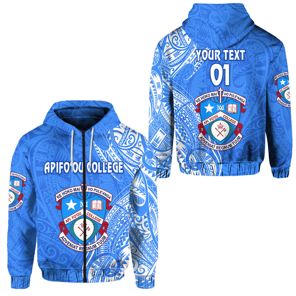 ( Personalised) Tonga Apifoou College Zip Hoodie Simple Vibes, Text And Number