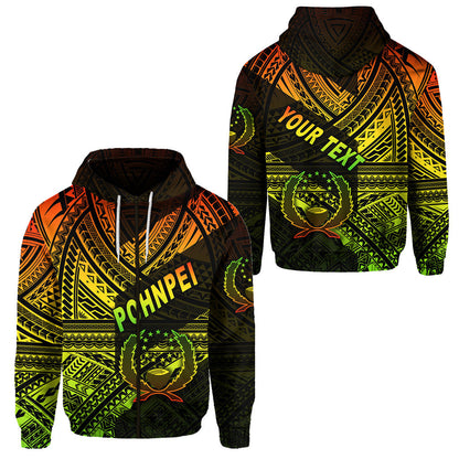 ( Personalised) FSM Pohnpei Zip Hoodie Original Style Reggae