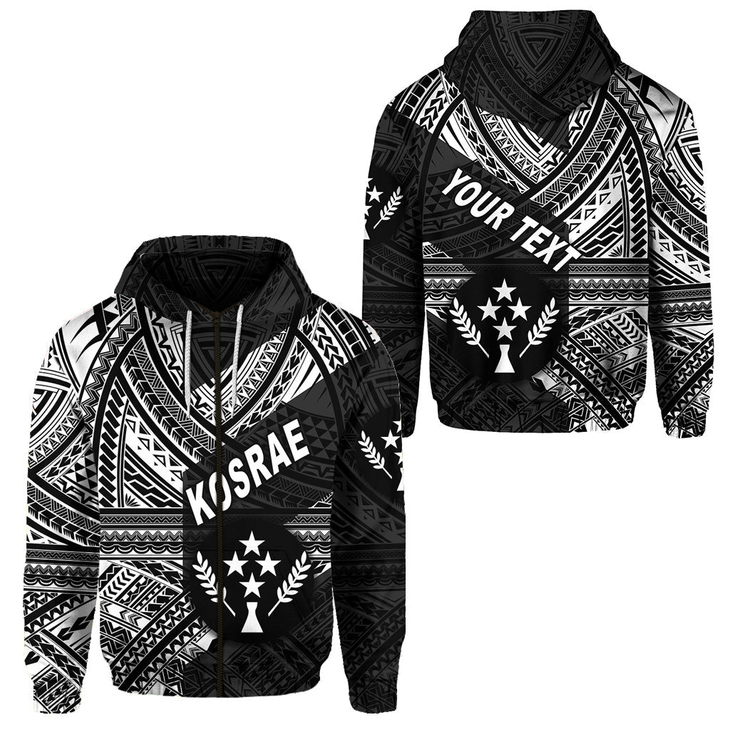 ( Personalised) FSM Kosrae Zip Hoodie Original Style Black