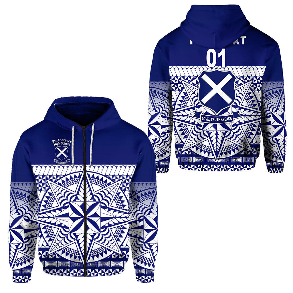 ( Personalised) St. Andrew's High School Zip Hoodie Simplified Version