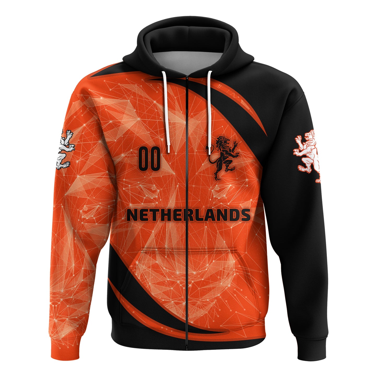 Custom The Netherlands Football 2021 Zip Hoodie Sport Style