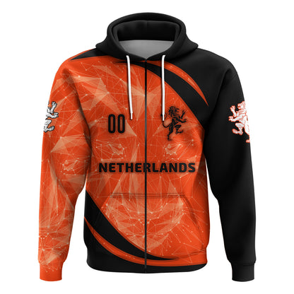 Custom The Netherlands Football 2021 Zip Hoodie Sport Style