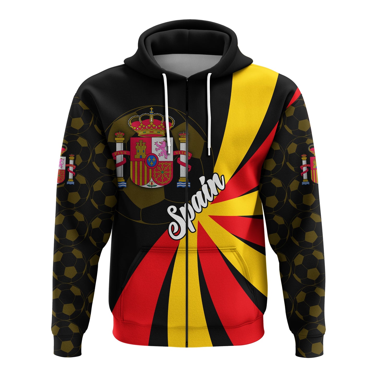 Custom Spain Football 2021 Zip Hoodie Sport Style
