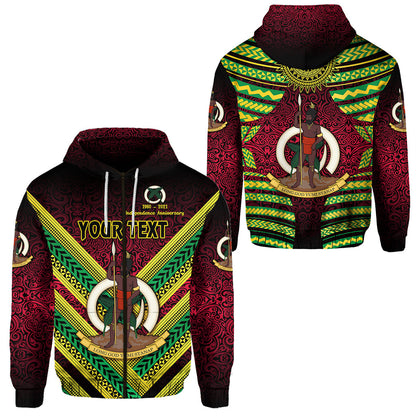 ( Personalised) Vanuatu Special Independence Anniversary Zip Hoodie Creative Style Gradient Red