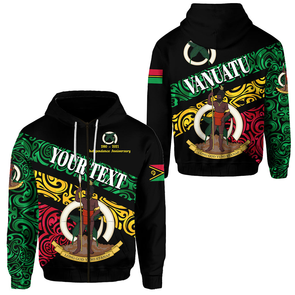 ( Personalised) Vanuatu Special Independence Anniversary Zip Hoodie Sporty Style