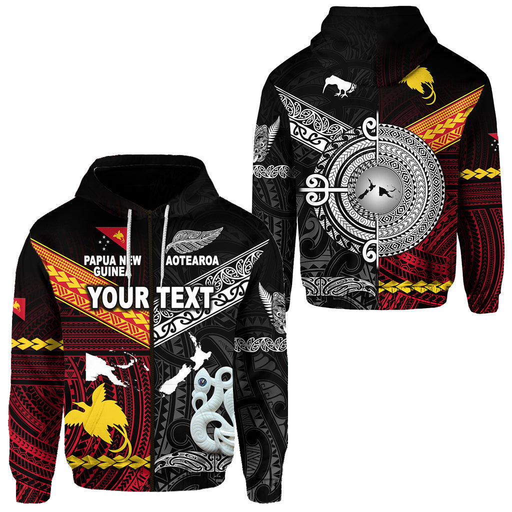 ( Personalised) New Zealand Maori Aotearoa Papua New Guinea Polynesian Together Zip Hoodie
