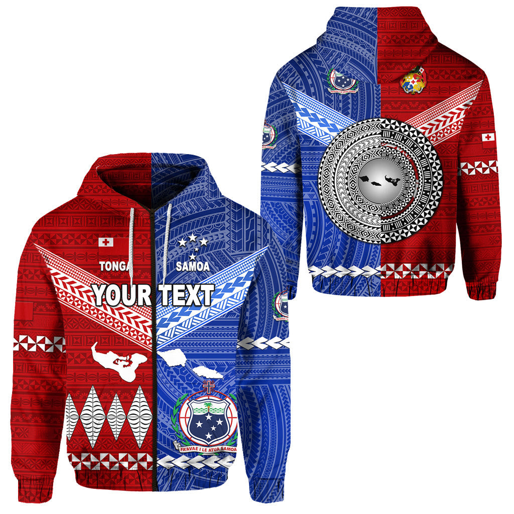 ( Personalised) Tonga And Samoa Together Zip Hoodie Unique Style