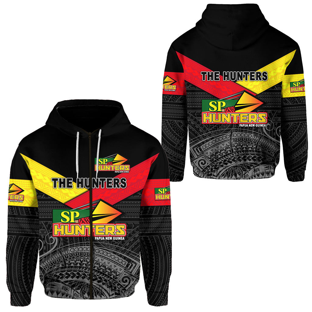 Papua New Guinea SP Hunters Zip Hoodie Rugby Original Style Black