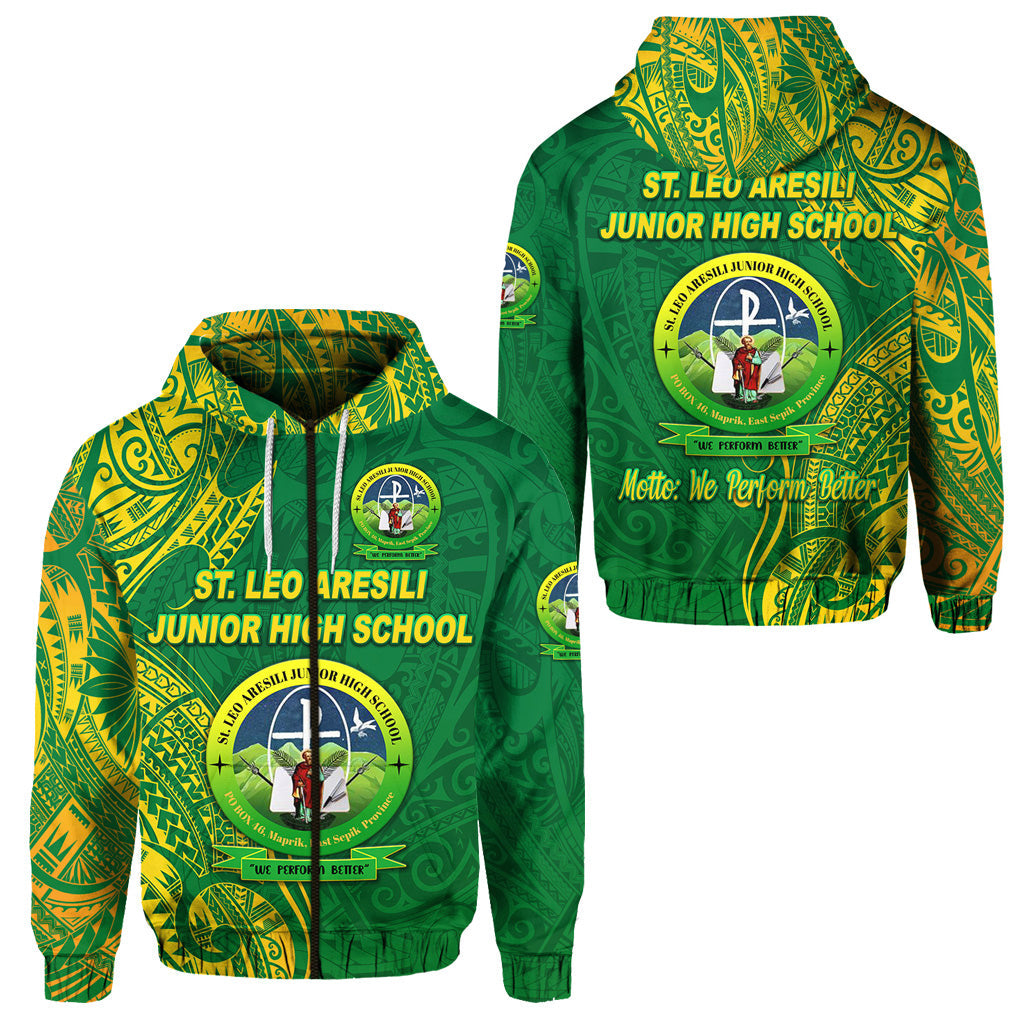 St. Leo Aresili Junior High School Zip Hoodie Original Style