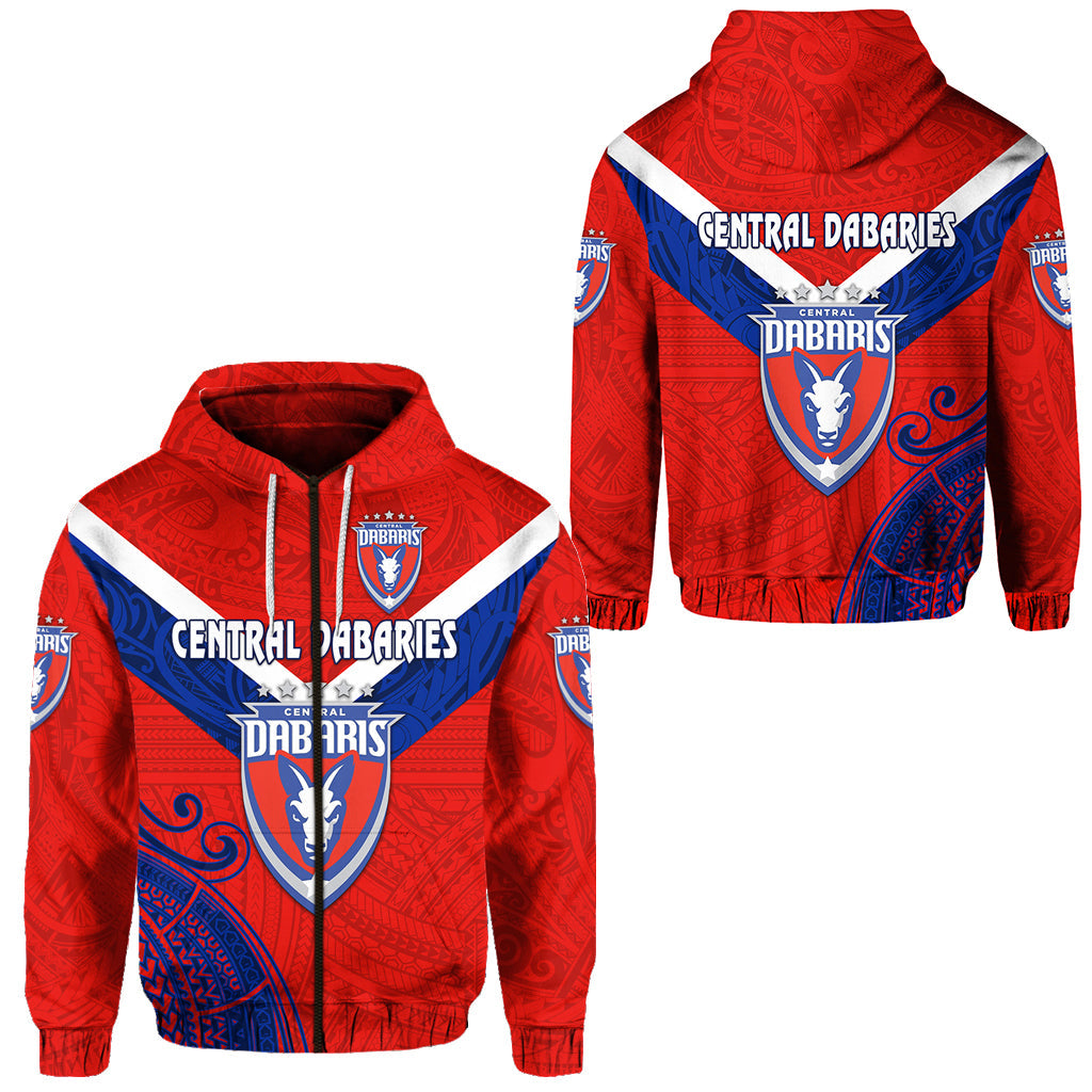 Papua New Guinea Central Dabaries Zip Hoodie Rugby Red