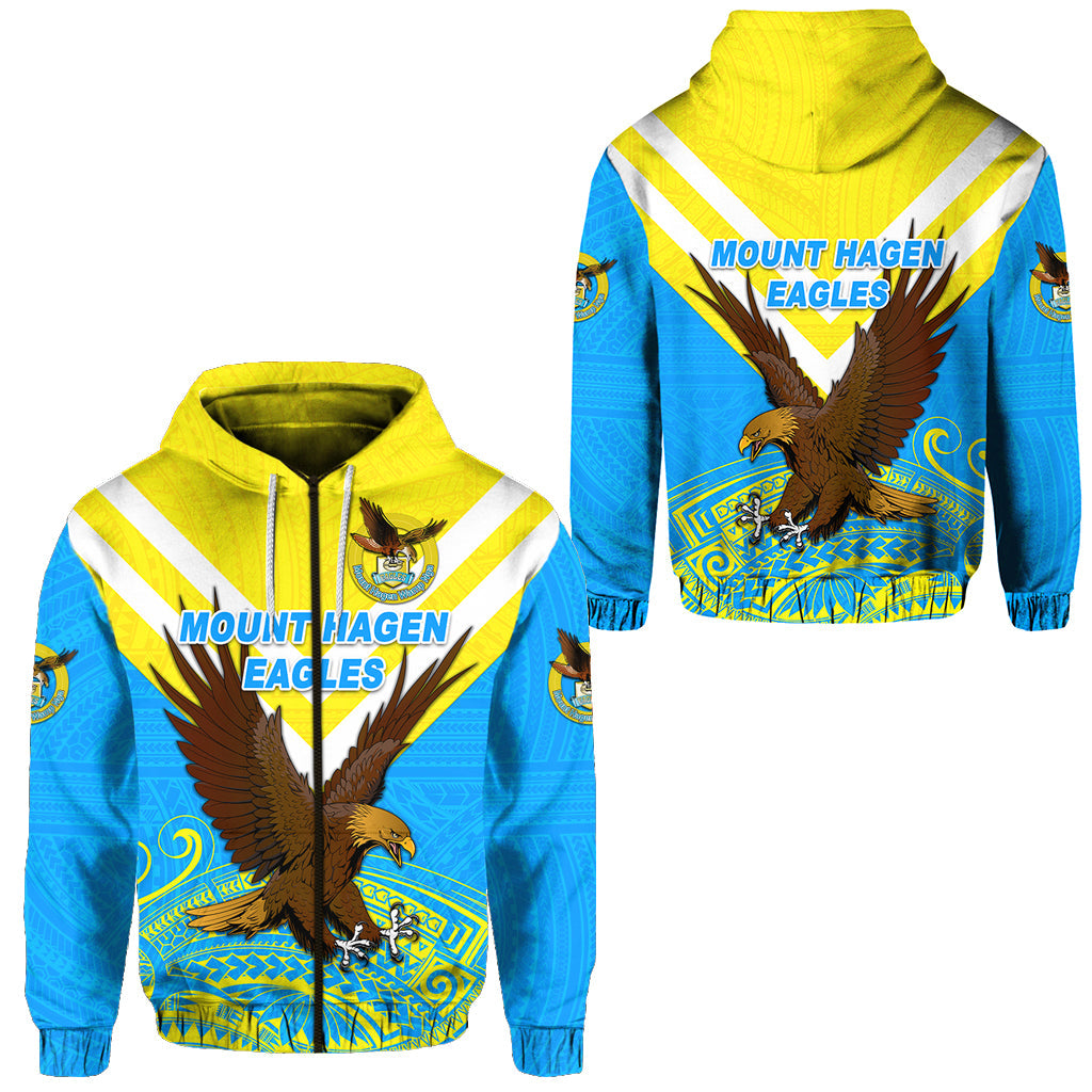 Papua New Guinea Mount Hagen Eagles Zip Hoodie Wamp Nga Rugby Blue