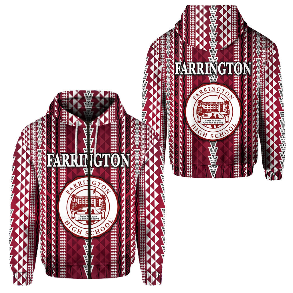 Hawaii Farrington High School Zip Hoodie Simple Style