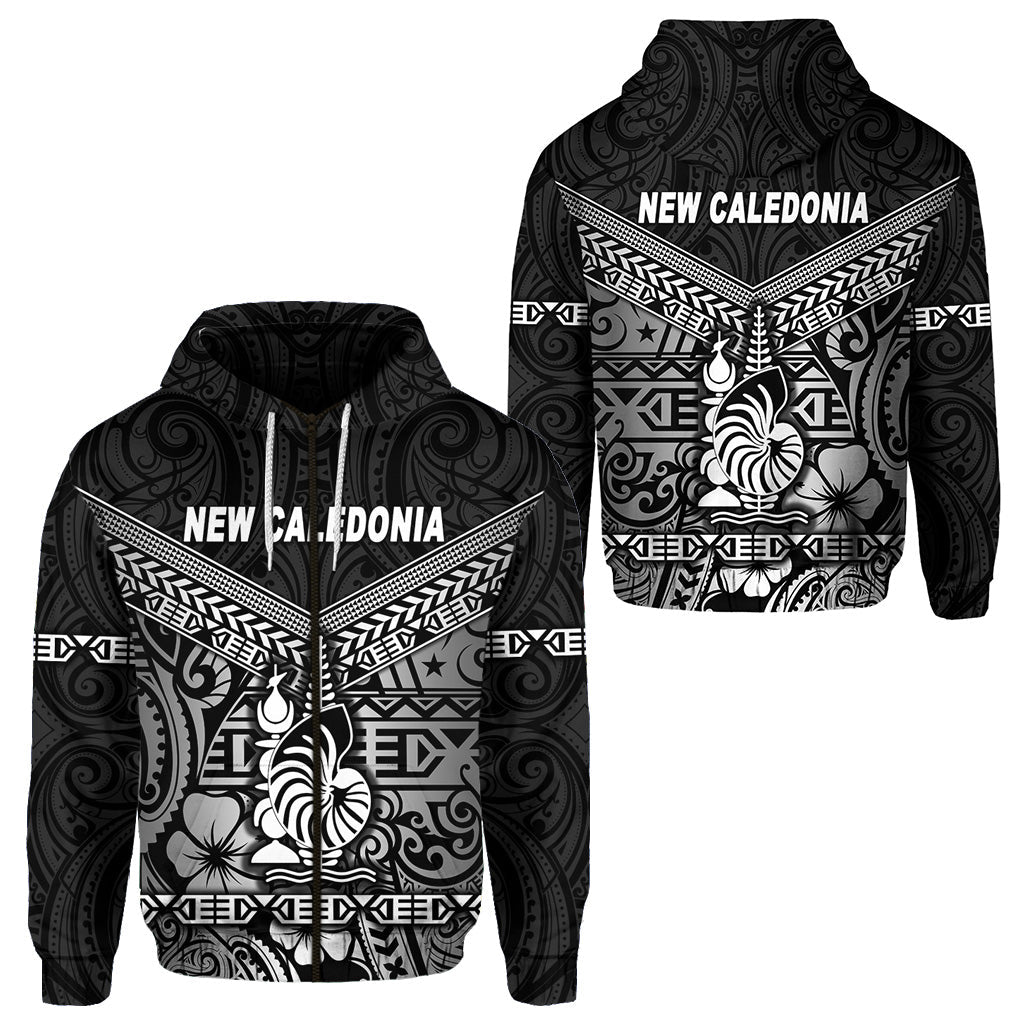 New Caledonia Zip Hoodie Simple Style Black