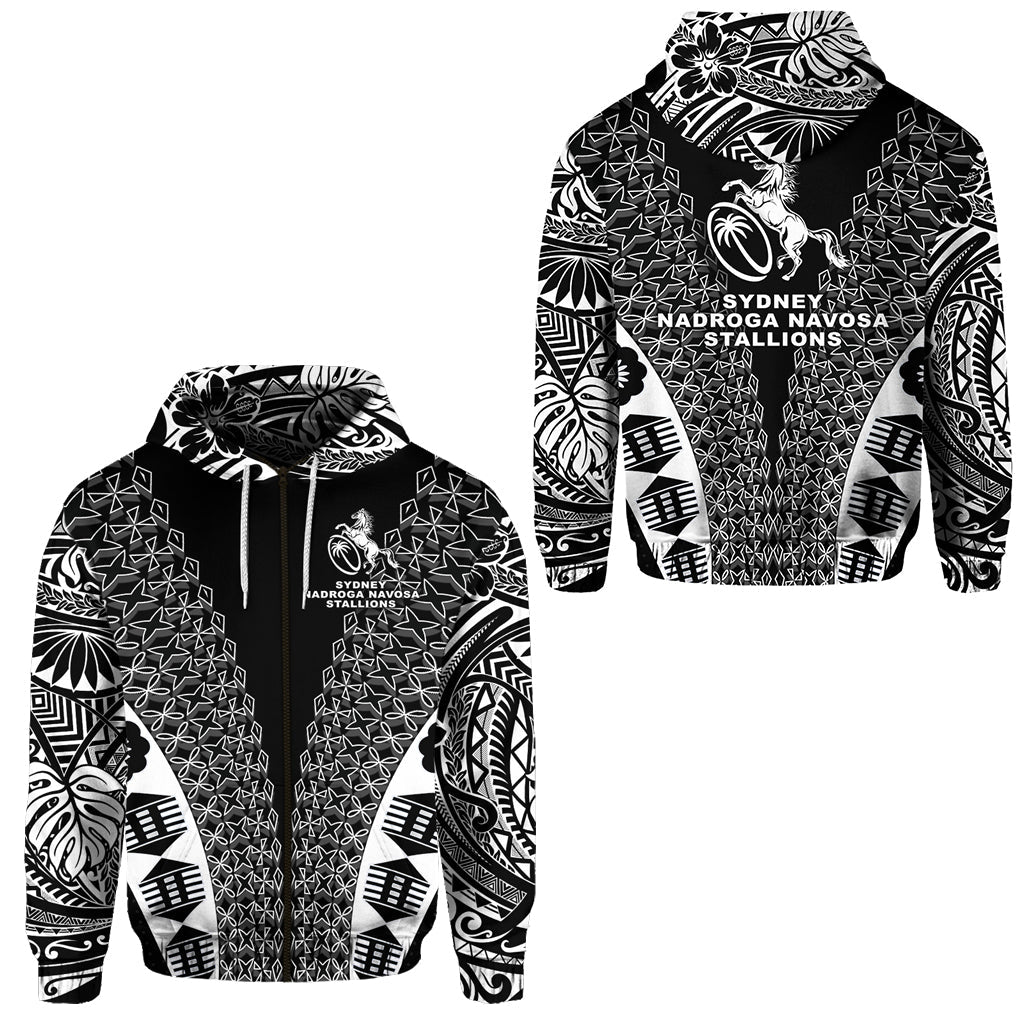 Fiji Rugby Zip Hoodie Sydney Nadroga Navosa Stallions Tapa Vibes