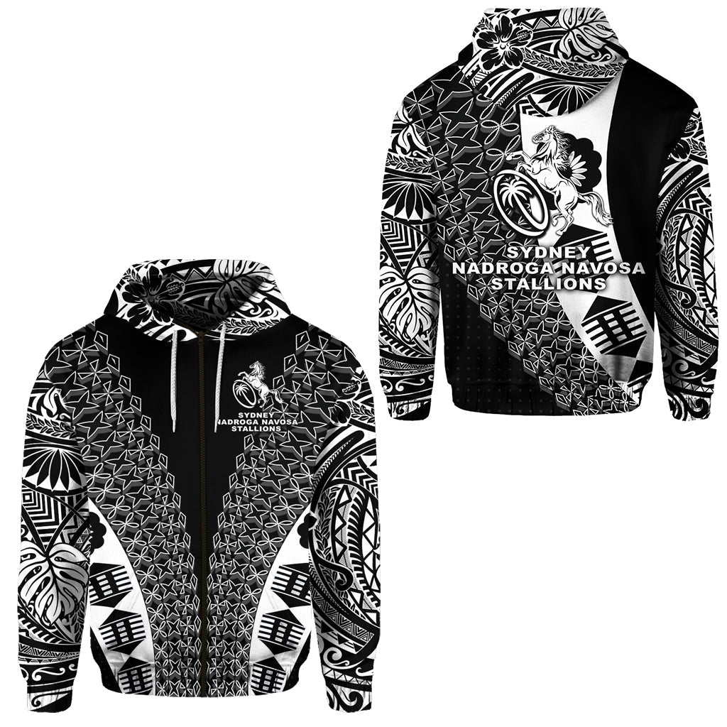 Fiji Rugby Zip Hoodie Sydney Nadroga Navosa Stallions Tapa Vibes NO.1