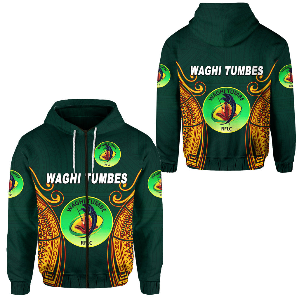 Papua New Guinea Waghi Tumbes Zip Hoodie Rugby Green