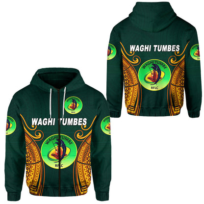 Papua New Guinea Waghi Tumbes Zip Hoodie Rugby Green
