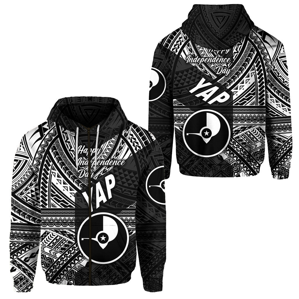 FSM Yap Zip Hoodie Happy Independence Day Original Vibes Black