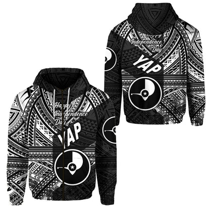 FSM Yap Zip Hoodie Happy Independence Day Original Vibes Black