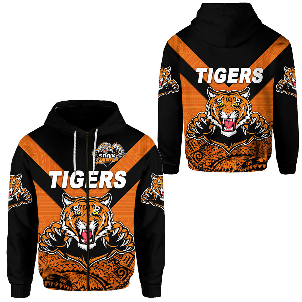 Papua New Guinea Lae Snax Tigers Zip Hoodie Rugby Original Style Orange