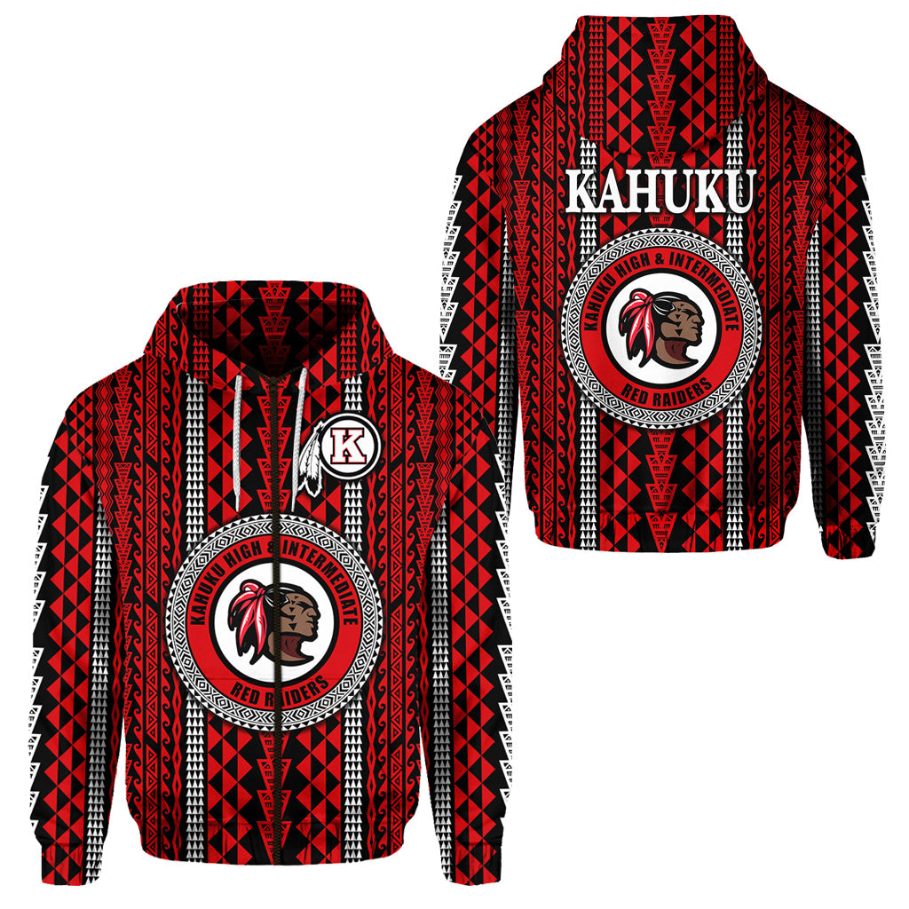 Hawaii Kahuku School Zip Hoodie Kahuku High School Simple Style