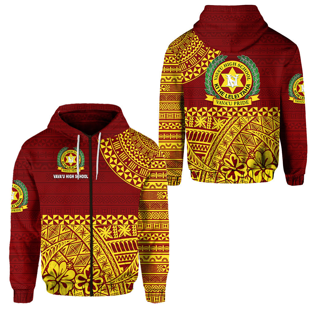 Tonga Vava'u High School Zip Hoodie Kupesi Vibes Maroon