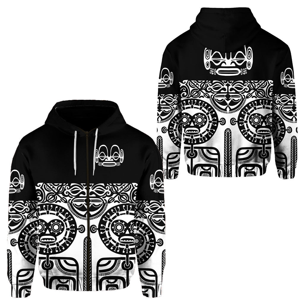 Marquesas Islands Zip Hoodie Marquesan Tattoo Special Style Black