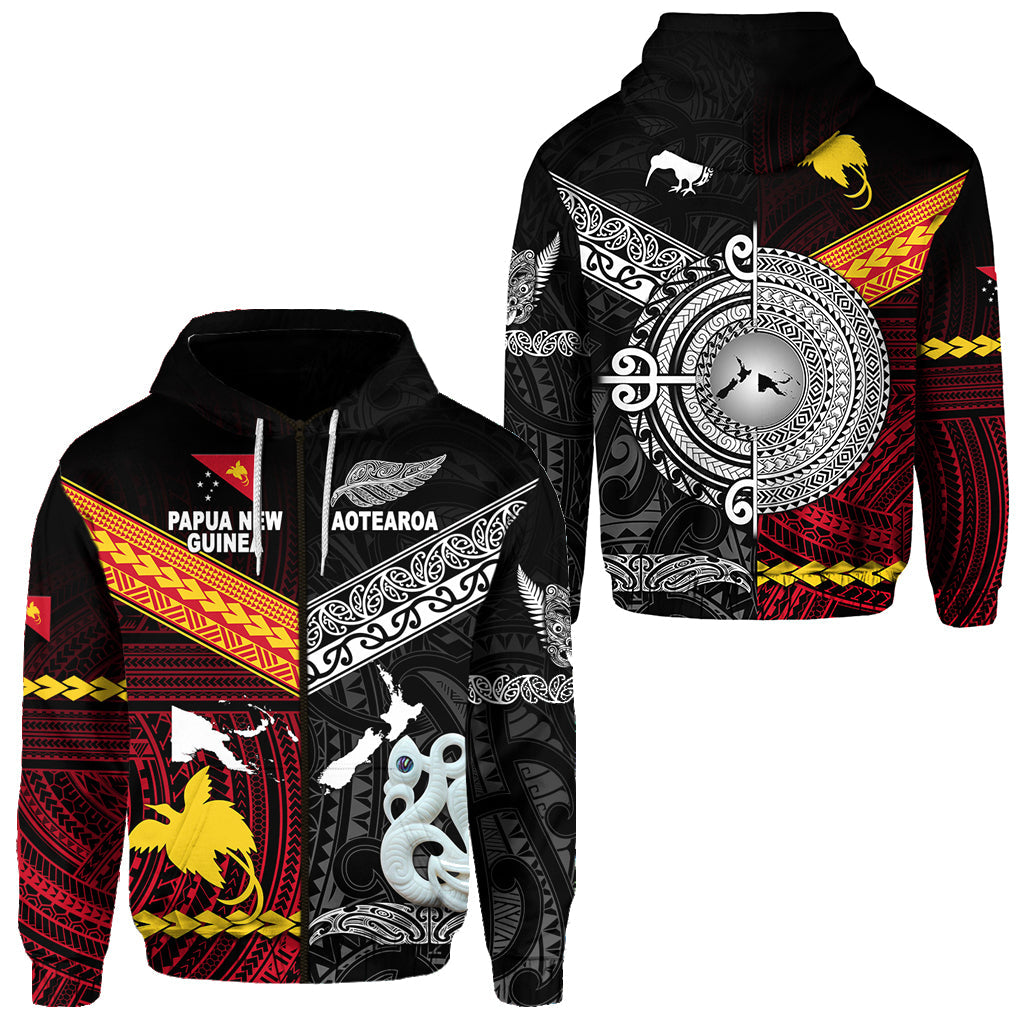 New Zealand Maori Aotearoa Papua New Guinea Polynesian Together Zip Hoodie