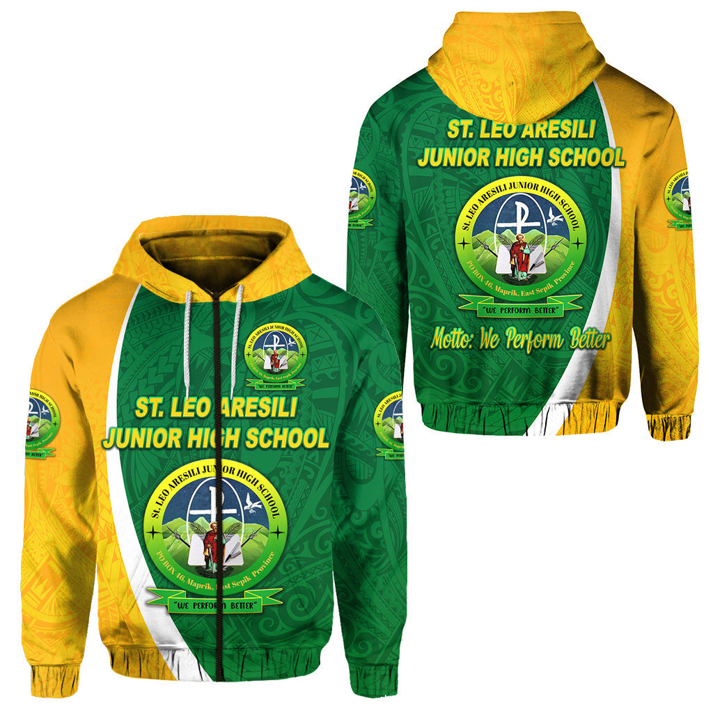 St. Leo Aresili Junior High School Zip Hoodie Simple Style