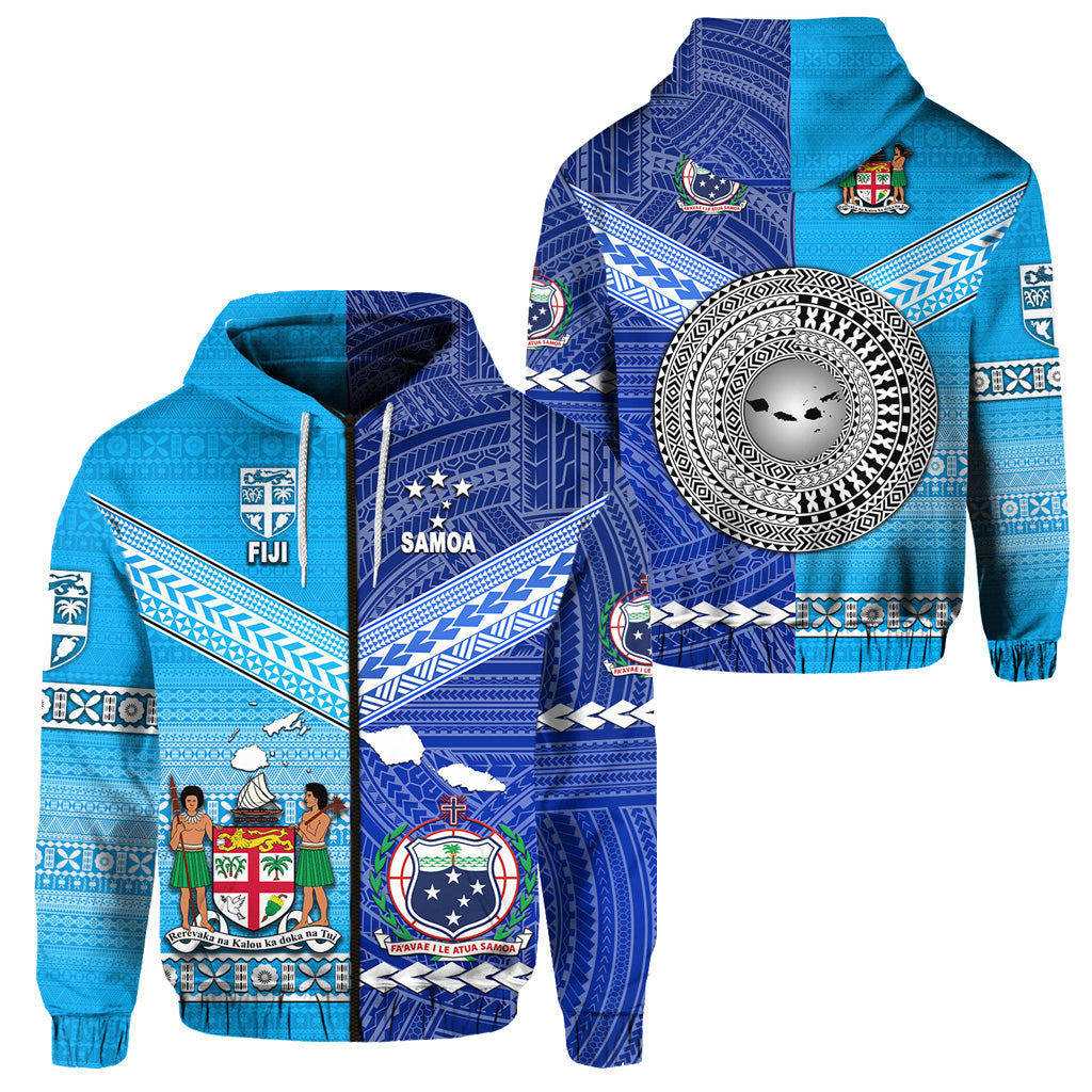 Fiji and Samoa Zip Hoodie Together