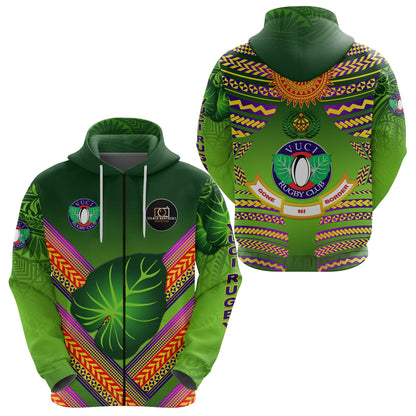 Fiji Vuci Rugby Club Zip Hoodie Creative Style Green