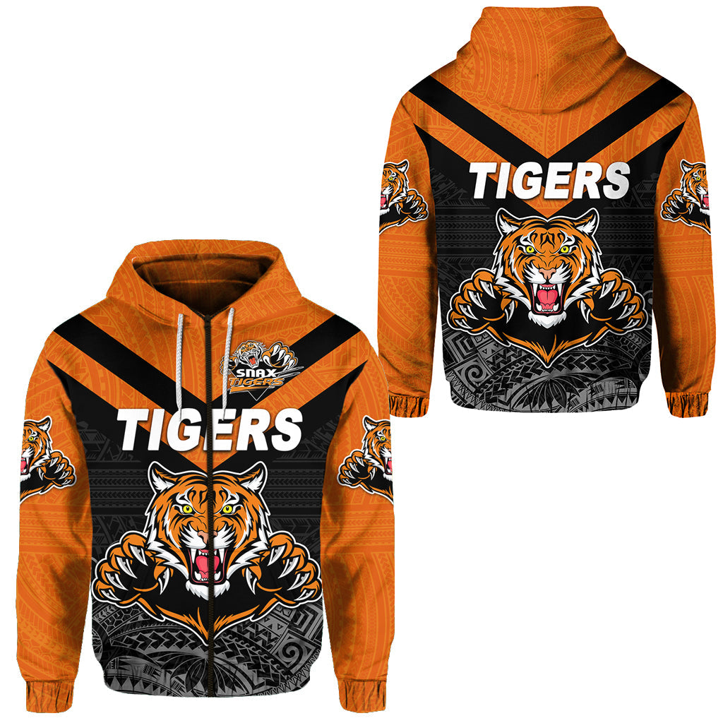 Papua New Guinea Lae Snax Tigers Zip Hoodie Rugby Original Style Black