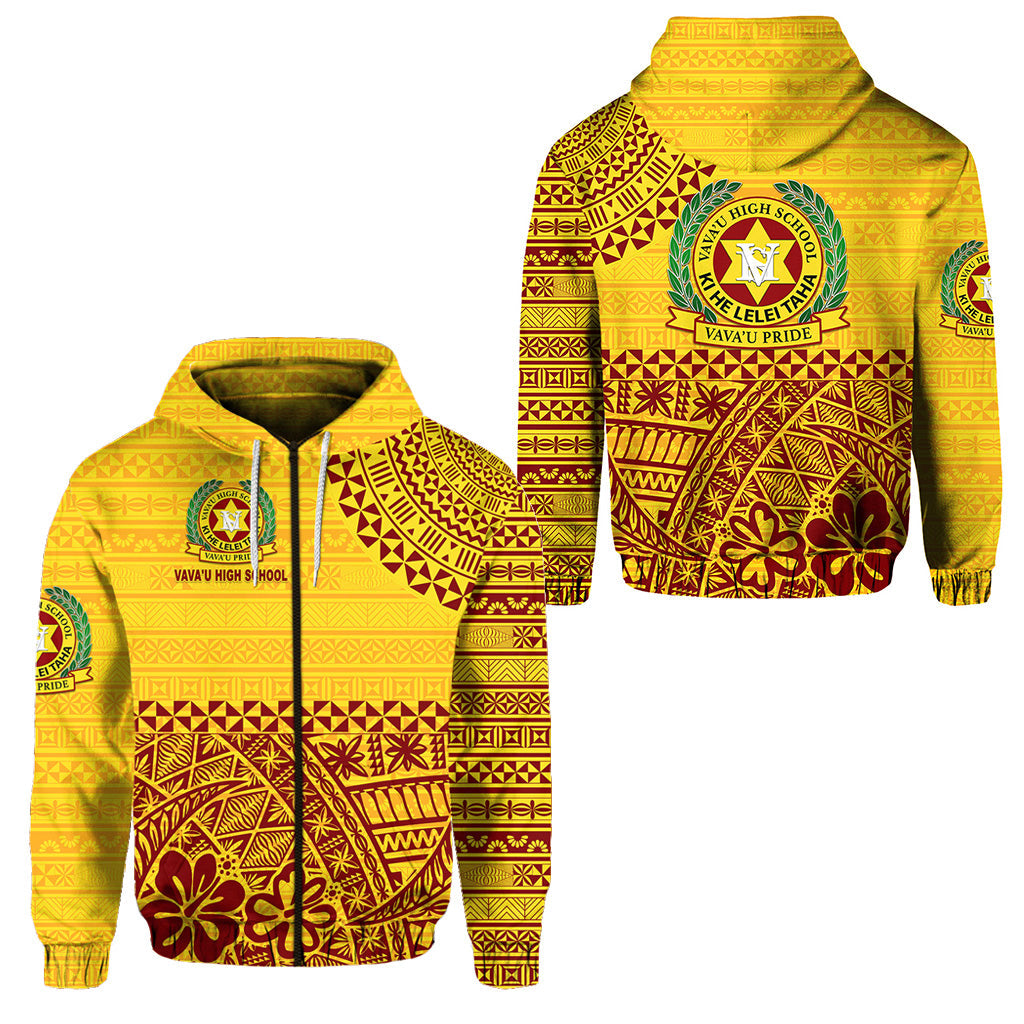 Tonga Vava'u High School Zip Hoodie Kupesi Vibes Yellow