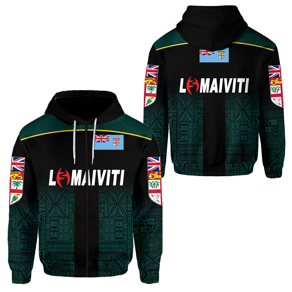 Fiji Lomaiviti Rugby Zip Hoodie Simple Vibes