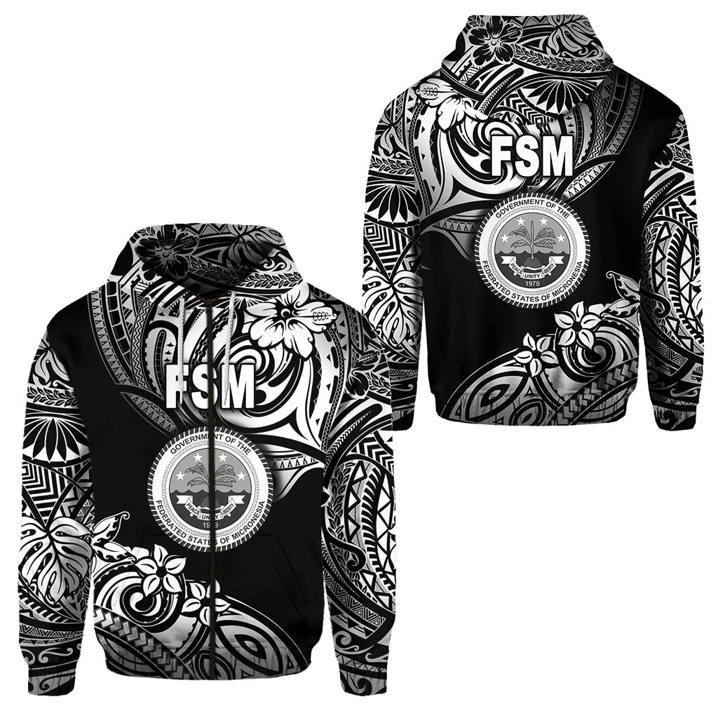 Federated States of Micronesia Zip Hoodie Unique Vibes Black