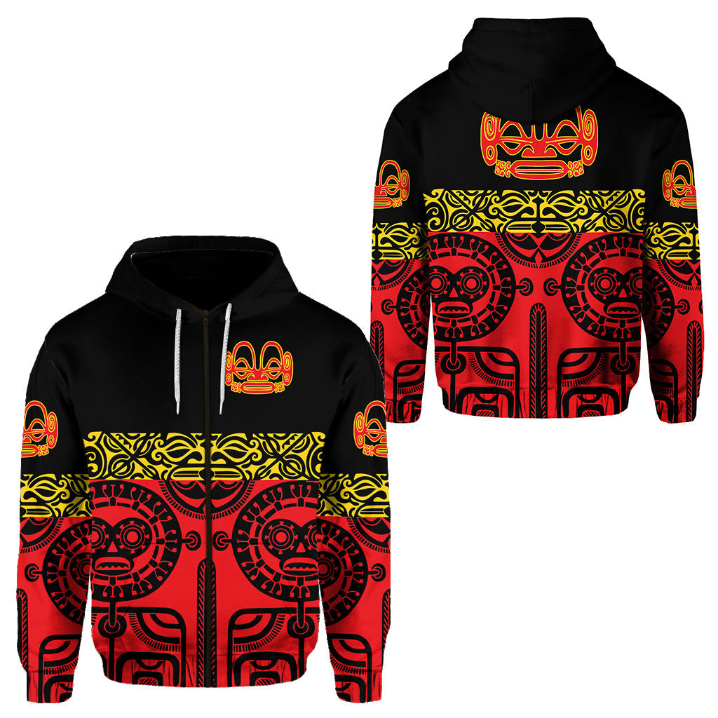 Marquesas Islands Zip Hoodie Marquesan Tattoo Special Style Red