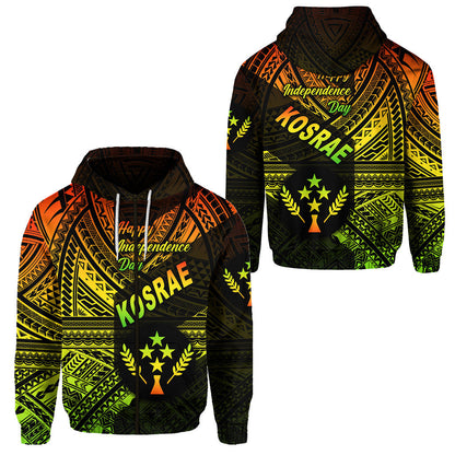FSM Kosrae Zip Hoodie Happy Independence Day Original Vibes Reggae
