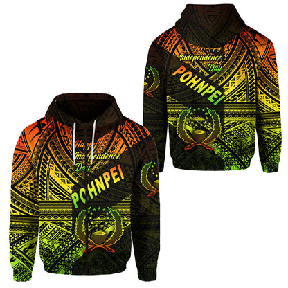 FSM Pohnpei Zip Hoodie Happy Independence Day Original Vibes Reggae