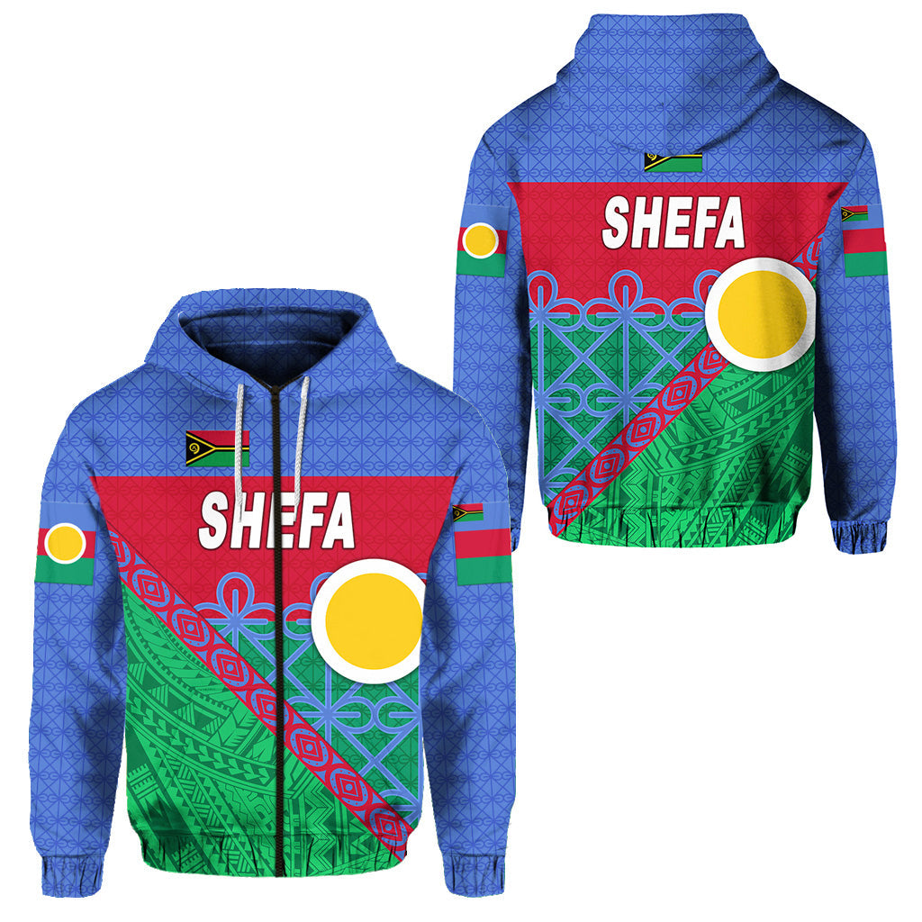 Shefa Province Zip Hoodie Vanuatu Pattern Unique Style